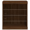 vidaXL Sideboard Brown Oak Engineered Wood, Glass Medium Sideboard