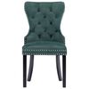 vidaXL Dining Chair Set of 4 Dark Green Velvet, solid rubber wood