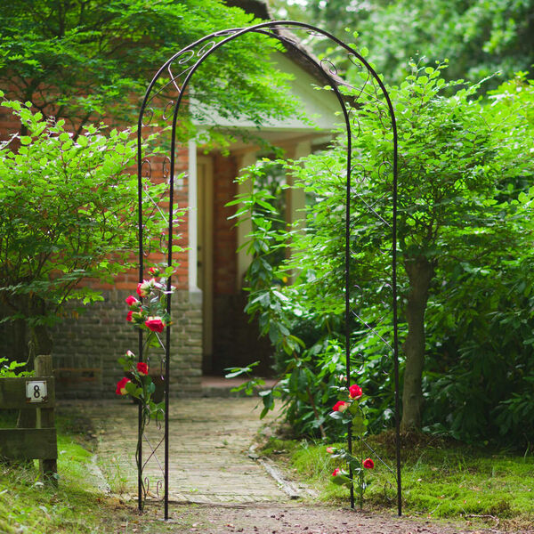 Nature Garden Arch Black Epoxy lacquered galvanized steel Large