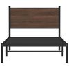 vidaXL Bed Frame Brown Oak Steel, Engineered Wood Single Durable