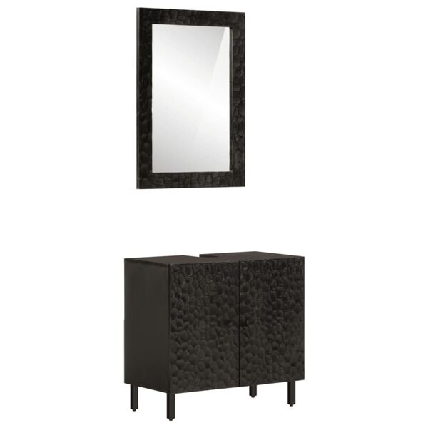 vidaXL Bathroom Cabinet Set Black