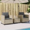 vidaXL 3 Piece Bistro Set with Cushions Light Grey Poly Rattan
