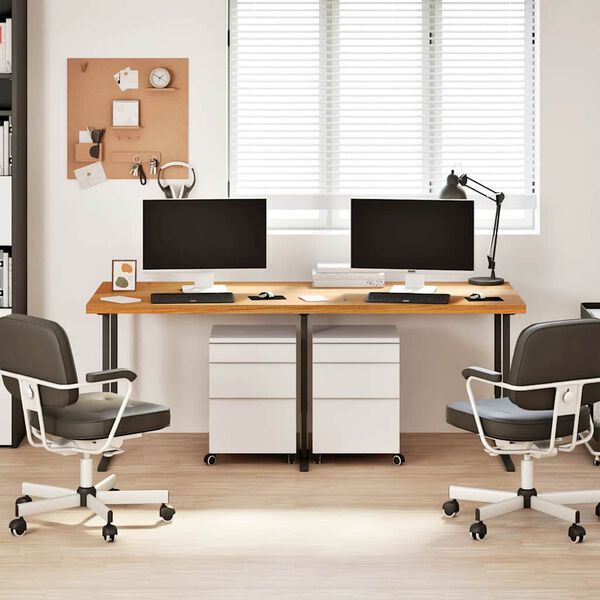 vidaXL Desk Top Light Brown 78.7x31.5x1.6" Solid Wood Oak Rectangular