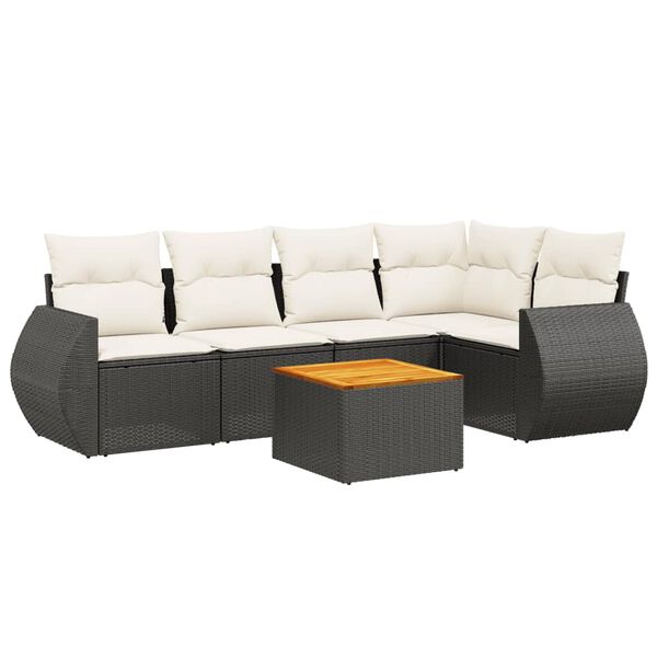vidaXL Garden Sofa Set Black PE Rattan Large Modular Garden Sofa Set