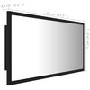 vidaXL Mirror Black Engineered Wood Medium Bathroom Mirror Rectangular