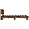vidaXL Bed Frame Smoked Oak Engineered Wood, Metal, Plywood Double