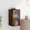 vidaXL Wall Cabinet with Glass Doors Smoked Oak 13.8"x14.6"x27"