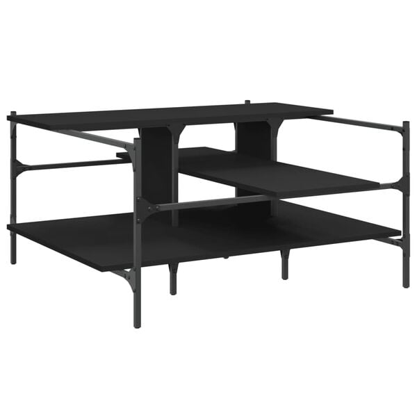 vidaXL Coffee Table Black Engineered wood, powder-coated steel