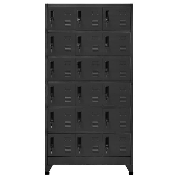 vidaXL Locker Cabinet Anthracite Steel 35.4 x 15.7 x 70.9 in