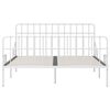 vidaXL Bed Frame White Metal frame, plywood slats 78.7 x 78.7 in Durable