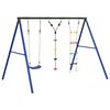 vidaXL Outdoor Swing Set Multicolour Painted Steel, PE (polyethylene)