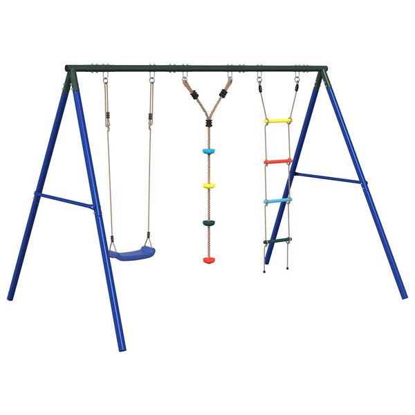 vidaXL Outdoor Swing Set Multicolour Painted Steel, PE (polyethylene)