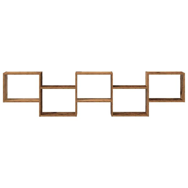 vidaXL Wall Cube Shelf Old Wood Engineered Wood Large Wall Cube Shelf
