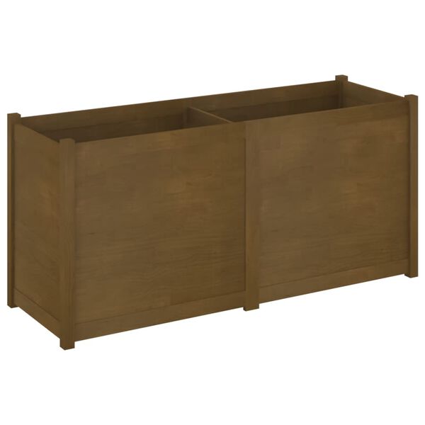 vidaXL Garden Planter Honey brown Solid pinewood 59.1 x 19.7 x 27.6 in