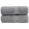 vidaXL Soap Towel Set of 2 Grey 100% Ring-Spun Cotton 11.8x11.8in