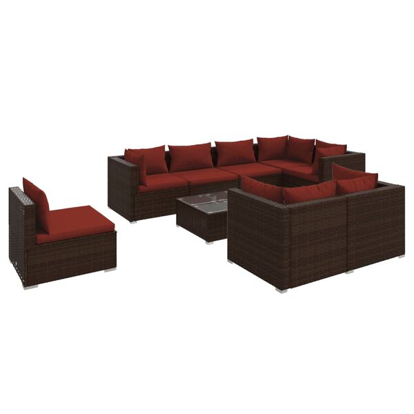 vidaXL Garden Lounge Set Brown, Cinnamon Red