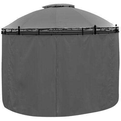 vidaXL Gazebo with Curtains Round 137.8"x106.3" Anthracite (US only)