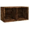 vidaXL LP Storage Box Smoked Oak Engineered Wood Medium LP Storage Box