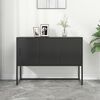 vidaXL Sideboard Black Steel Medium Sideboard Rectangular Modern