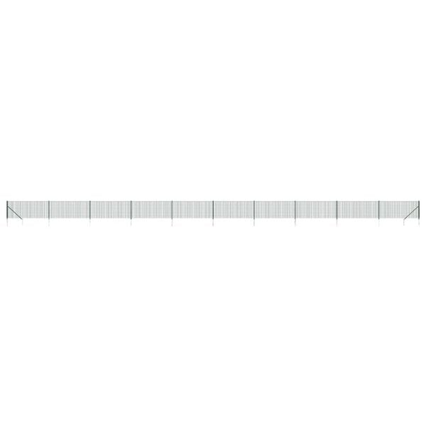 vidaXL Wire Mesh Fence with Spike Anchors Green 3.6x82.0'