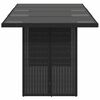 vidaXL Garden Table Black PE rattan, powder-coated steel, tempered glass