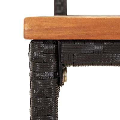 vidaXL 5 Piece Patio Bar Set Black Poly Rattan& Solid Wood Acacia