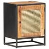 vidaXL Bedside Cabinet Rough Mango Wood, Natural Cane