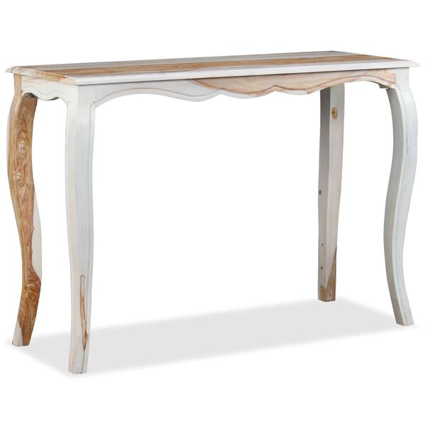 vidaXL Console Table Brown and white Solid Acacia wood Standard