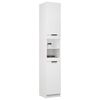 vidaXL Bathroom Cabinet White Engineered Wood Tall Bathroom Cabinet