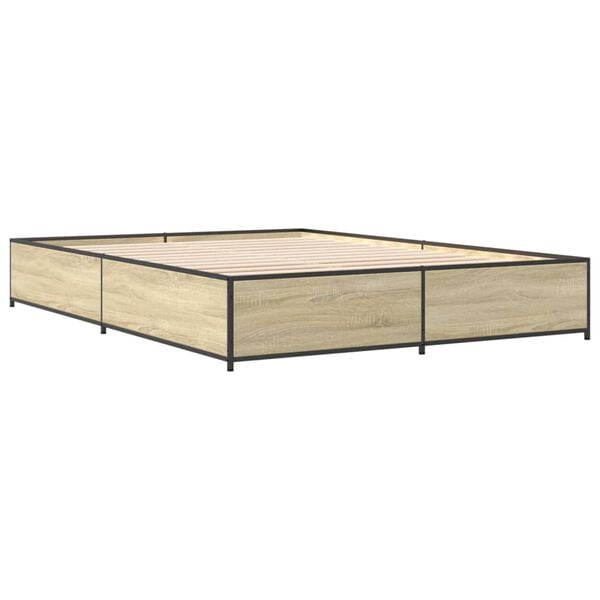 vidaXL Bed Frame Sonoma Oak Engineered Wood Small Double Durable