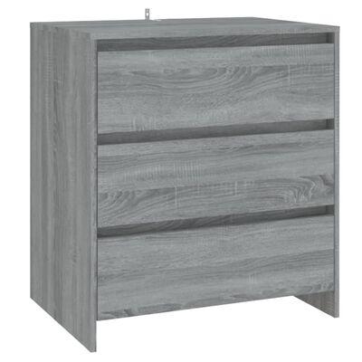 vidaXL 3 Piece Sideboard Gray Sonoma Engineered Wood