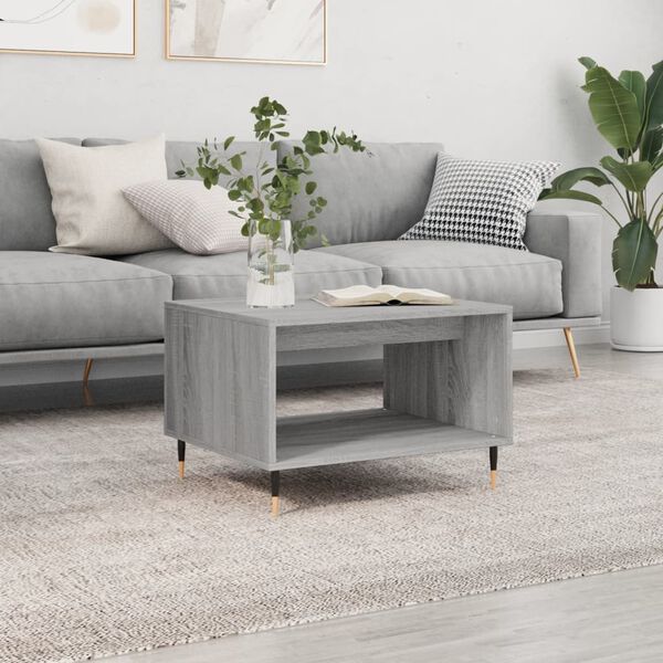 vidaXL Coffee Table Grey Sonoma Engineered wood, Iron Small Coffee Table