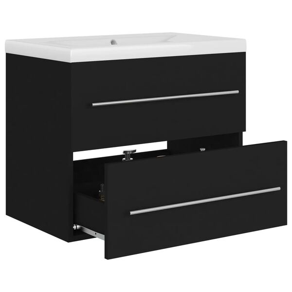 vidaXL Sink Cabinet With Basin Black