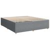 vidaXL Bed Frame Light gray Polyester, solid pine wood King Bed Frame