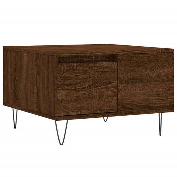 vidaXL Coffee Table Brown oak Engineered wood, metal Medium Coffee Table