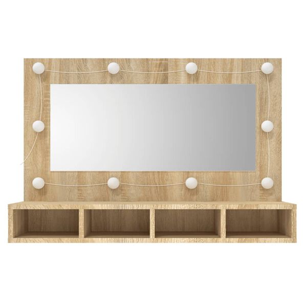 vidaXL Mirror Cabinet Sonoma oak Engineered wood, acrylic