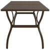 vidaXL Garden Table Brown Powder-Coated Steel 74.8 x 31.5 x 28.3 in