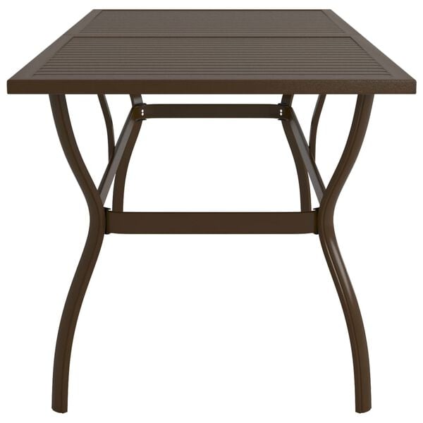 vidaXL Garden Table Brown Powder-Coated Steel 74.8 x 31.5 x 28.3 in