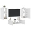 vidaXL TV Wall Cabinet White Engineered wood 3 Piece Unit