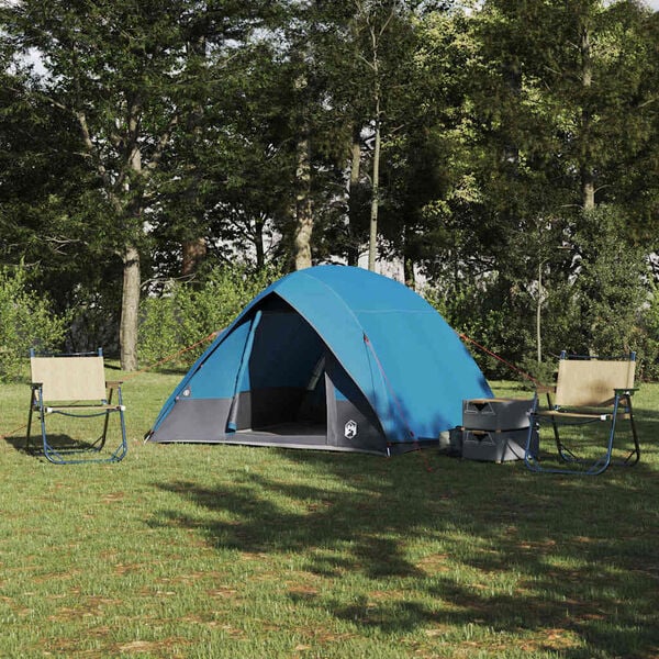 vidaXL Camping Tent with Roof Blue 125.98 x 108.27 x 74.80 in Taffeta