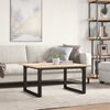 vidaXL Coffee Table O-Frame 35.4"x35.4"x17.7" Solid Wood Pine and Steel