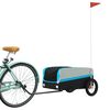 vidaXL Bike Trailer Black and Blue 66.1 lb Iron