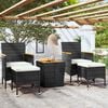 vidaXL Garden Bistro Set Black Poly rattan 5 Piece Set Durable