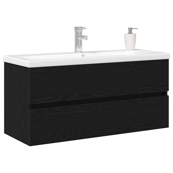 vidaXL Sink Cabinet Black oak 100 x 39 x 62 cm Engineered wood