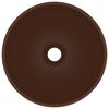 vidaXL Luxury Bathroom Basin Round Matt Dark Brown 12.8x5.5" Ceramic