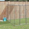 vidaXL Dog Kennel Silver Galvanized steel, PE Extra Large Durable
