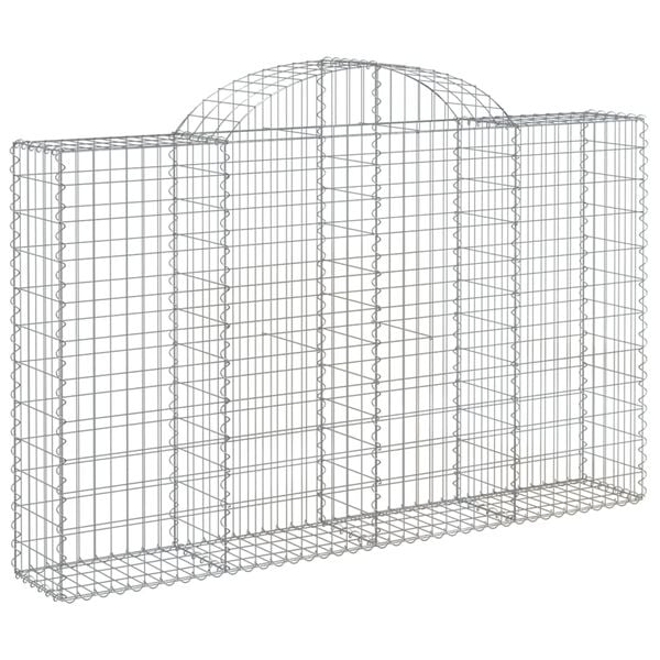 vidaXL Gabion Basket Set of 7 Silver Galvanized Iron