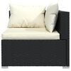 vidaXL Garden Lounge Set Black frame, Cream cushions