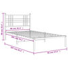 vidaXL Bed Frame Black Powder-Coated Steel Single Bed Frame