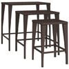 vidaXL Nesting Table Set of 3 Brown PE rattan, powder-coated steel